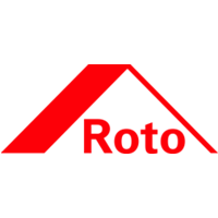 Rotes Roto Logo mit stilisiertem Dach und Schriftzug auf weissem Hintergrund